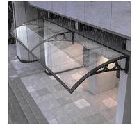 Tenda a baldacchino per esterni, staffa in alluminio, impermeabile, design curvo, per porta d'ingresso, per finestre e porte, copertura per patio da giardino (nero, 60 x 30 cm)