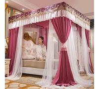 Tenda a baldacchino per letto a baldacchino a doppio strato per ragazze, elegante tenda a baldacchino con telaio per letti singoli e king size, ideale per la decorazione della camera da letto da sogno