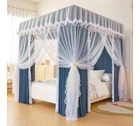 Tenda a baldacchino per Letto di Lusso in Stile Principessa con Design a Balza, zanzariera a Doppio Strato per Ragazze e Adulti, Perfetta Decorazione per la Camera da Letto, Colore