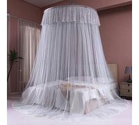 Tenda A Baldacchino Per Letto Matrimoniale Con Zanzariera A Cupola Grande, Tenda Da Letto Sospesa In Pizzo A Cupola Da 1,5 M Per Letti Da Singoli A King Size,Grigio