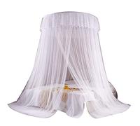 Tenda A Baldacchino Per Letto Matrimoniale Con Zanzariera A Cupola Grande, Tenda Da Letto Sospesa In Pizzo A Cupola Da 1,5 M Per Letti Da Singoli A King Size,Bianco