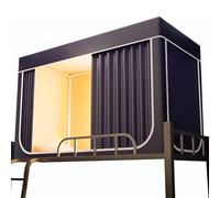 Tenda a baldacchino per letto singolo con pali da sogno, portatile, per letto a castello, spazio interno, privacy con tende oscuranti, blu navy, 89,9 x 190 x 110 cm