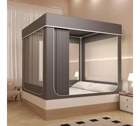 Tenda a baldacchino per letto singolo, zanzariera a grandezza naturale, traspirante, per interni, tenda da sogno con 3 porte, a forma di U, riduzione della luce, privacy, spazio, tende oscuranti per