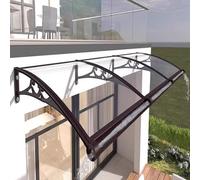 Tenda a baldacchino per porta d'ingresso, protezione UV e pioggia, copertura in policarbonato con staffa in alluminio, per ingresso da giardino, finestra, riparo trasparente (60 x 500 cm)