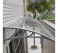Tenda a baldacchino per porta esterna, supporto in alluminio bianco, in policarbonato per riduzione del rumore, resistente alle intemperie, copertura per patio (120 x 100 cm)