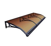 Tenda a baldacchino per porta in alluminio per protezione esternaUV e parapioggia, 60 x 420 cm, copertura marrone per porta anteriore con staffa