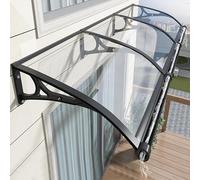Tenda a baldacchino per porte esterne, 60 x 400 cm, per balcone e cortile, trasparente impermeabile sporgenza per porte e finestre, design silenzioso e scalabile, protezione contro la pioggia.