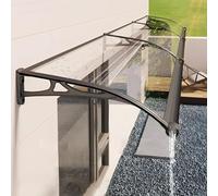 Tenda a baldacchino per porte esterne per ingresso, protezione UV e pioggia, grande staffa in alluminio trasparente, perfetta per portico e giardino (60 x 280 cm)