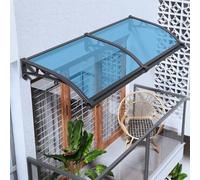 Tenda a baldacchino per portico posteriore blu, riparo da esterno resistente alle intemperie con protezione UV e neve, copertura curva per finestre e porte, trincea di drenaggio della pioggia