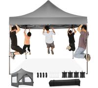 Tenda a baldacchino pop-up 3X3M resistente con 4 pareti laterali, tenda per feste all'aperto commerciale di facile installazione, baldacchino per matrimoni impermeabile al 100%