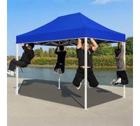 Tenda a baldacchino pop-up resistente, 2 x 2 m, 3 x 4,5 m, altezza regolabile, pieghevole, capacità di carico 500 kg, protezione UV, ideale per mercato, barbecue, eventi, uso di emergenza (blu)