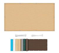 Tenda a baldacchino resistente ai raggi UV, 2,5 x 3,8 m, tasso di ombreggiatura del 95%, facile da installare, per balcone, terrazza, giardino, colore beige, con corda inclusa