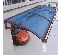 Tenda a baldacchino resistente per esterni con protezione UV per porta d'ingresso e finestre, staffa in alluminio in policarbonato, colore blu lago, 100 x 120 cm, ideale per il tetto del patio