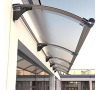 Tenda a baldacchino, trasparente, impermeabile, per esterni, copertura in policarbonato, design curvo per porta d'ingresso e finestra, protezione UV