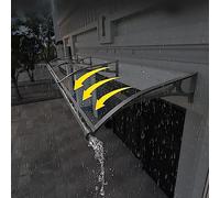 Tenda a baldacchino trasparente per porta d'ingresso, curva per porta d'ingresso, balcone e finestre, protezione resistente alle intemperie (120 x 350 cm)