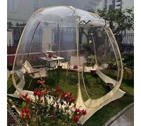 Tenda a Bolla Pop-Up, Riparo da Campeggio Resistente alle Intemperie e al Freddo, Tenda Igloo a Montaggio Istantaneo, Spazio Trasparente a 540° per Patio o Giardino (Beige)(6 sides)