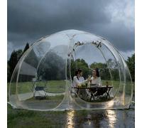 Tenda a Bolla Pop-Up, Riparo da Campeggio Resistente alle Intemperie e al Freddo, Tenda Igloo a Montaggio Istantaneo, Spazio Trasparente a 540° per Patio o Giardino (Beige)(8 sides)