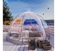 Tenda a bolle - Gazebo impermeabile trasparente istantaneo pop up con luce LED per 8-10 persone campeggio festa matrimonio 3,6 x 3,6 x 2,2 m