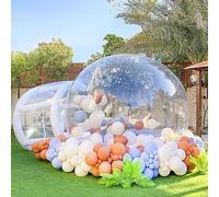 Tenda a bolle gonfiabile in PVC trasparente con soffiatore, ideale per feste, matrimoni e giochi per bambini, tenda da giardino a cupola, diametro 3m, tunnel 1.8m,Regali di compleanno,regali di Natale