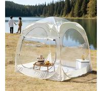 Tenda a bolle pop-up portatile, riparo da campeggio all'aperto antivento e antifreddo, trasmissione della luce panoramica a 360°, baldacchino per feste, cortili, escursionismo (4 lati)