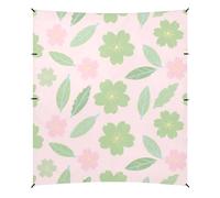 Tenda a capanna da spiaggia verde floreale rosa UPF50 impermeabile grande portatile con borsa per il trasporto per cortile, prato, parco