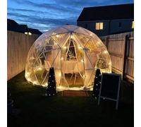 Tenda a cupola a forma di igloo per esterni, 3,5 m, copertura trasparente in PVC, vista panoramica a 360°, 10 livelli antivento, adatta per cortile e padiglione