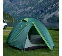 Tenda a Cupola Campeggio da Trekking 2 Persone Leggero Verde Zanzariera L 290 CM