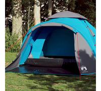 Tenda a Cupola da Campeggio 3 Persone Blu a Rilascio Rapido
