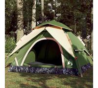 vidaXL Tenda a Cupola da Campeggio 3 Persone Verde a Rilascio Rapido