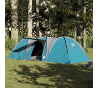 Tenda a Cupola per 8 Persone, Impermeabile e Antivento, con Portico e Collegamento Elettrico, Ideale per Campeggio, Spiaggia e Carpfishing, Blu, 712 x 270 x 200 cm