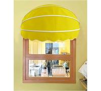 Tenda a cupola retrattile in tela, resistente ai raggi UV, colore giallo, con telaio in alluminio zincato, per casa e lavoro (dimensioni: 90 cm)