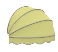 Tenda a cupola retrattile per finestra, mezza cupola, protezione da pioggia e sole, per porte e finestre, 110 x 55 x 55 cm, colore giallo