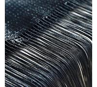 Tenda a fili per porta, pannello a frangia per finestra, divisorio per stanze, casa, patio, camera da letto, decorativa, con nappe, fili argentati, per matrimoni, caffetteria, ristorante Nero