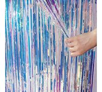 Tenda a forma di sirena, con glitter iridescenti, 1 pezzo, per feste di compleanno dei bambini, decorazione metallica, per feste di compleanno per frozen, ragazze, mare, meduse, piscina, feste
