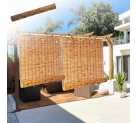 Tenda A Lamella in Canna per Esterni Interni, Cortina di bambù Impermeabili Privacy, 50 60 70 80 90 100 110 120 130 140 150cm Tapparelle in Reed per Giardino Portico Anti-UV(140x150CM(WxH))