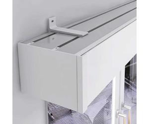 Tenda a mantovana per montaggio a parete, resistente, con doppio binario e staffa, elegante copertura divisoria per finestre, decorazione per la casa bianca