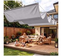 Tenda a Onde Retrattile 1.9x6.5m Copertura Scorrevole Piscina Top grigio