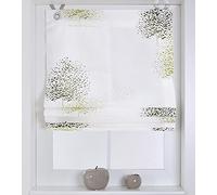 Tenda a pacchetto Bellinda bianca, motivo floreale naturale, con occhielli 45, 60, 80, 100, 120 * 140 cm (taglia 45 * 140 cm, verde)