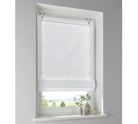 Tenda a pacchetto in 100% cotone, colore bianco, opaca, montaggio senza foratura, con ganci per finestra, larghezza 45 x altezza 140 cm