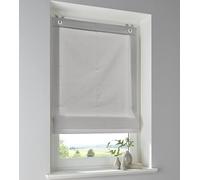 Tenda a pacchetto in 100% cotone, colore grigio, opaca, montaggio senza foratura, con ganci per finestra, larghezza 60 x altezza 140 cm