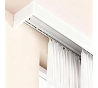 Tenda a pannello 3 in 1 montata soffitto con doppio binario | Pannello mantovana moderno bianco sistema di binari nascosti | Dimensioni personalizzate per soggiorno camera letto(250cm/98.4in/8.2ft)