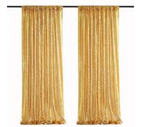 Tenda a pannello con paillettes dorate, 2 pezzi, 60 x 2,4 m, tende trasparenti dorate, sfondo fotografico, tende per matrimoni, feste di compleanno, sfondo, tende per decorazioni natalizie