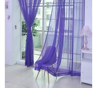 Tenda a pannello in tulle trasparente con tasca per asta, per battente della porta, adatta per casa e ufficio (viola)