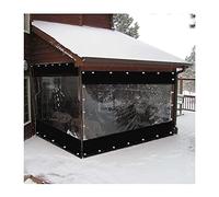 Tenda a pannello laterale da giardino in PVC impermeabile per esterni, garage, balcone, pergola, trasparente, spessore 0,5 mm, nero, 3,8 x 2,2 m, design con occhielli