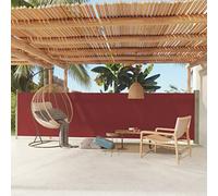 Tenda a pannello laterale retrattile per esterni, 140 x 600 cm, protezione UV, per terrazze e balconi, esclusivo tessuto rosso con chiusura automatica