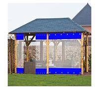 Tenda a pannello resistente e impermeabile per esterni, in PVC trasparente da 0,5 mm, con occhielli, per giardino, garage, tenda laterale, 2 x 2 m, copertura resistente alle intemperie