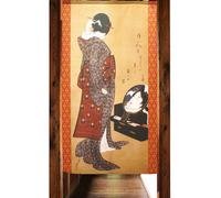Tenda A Rete Noren Hokusai Donna Che Si Guarda In Uno Specchio Giappone