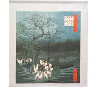 Tenda A Rete Noren Utagawa Hiroshige 90x85 Volpe Bianca Inari Giappone
