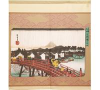 Tenda A Rete Noren Utagawa Hiroshige Giappone Nihonbashi Edo Piovoso 90x85