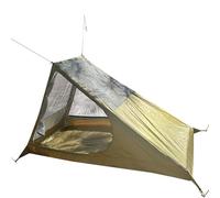 Tenda a rete senza aste, per campeggio ed escursionismo, portatile, senza paletti, leggera e traspirante, con bastoni da trekking o alberi, verde